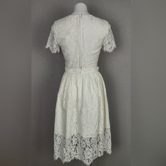 J Crew Collection Floral Lace Midi Skirt and Cropped Top Ivory Set Size 0 - Picture 4 of 16